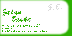 zalan baska business card